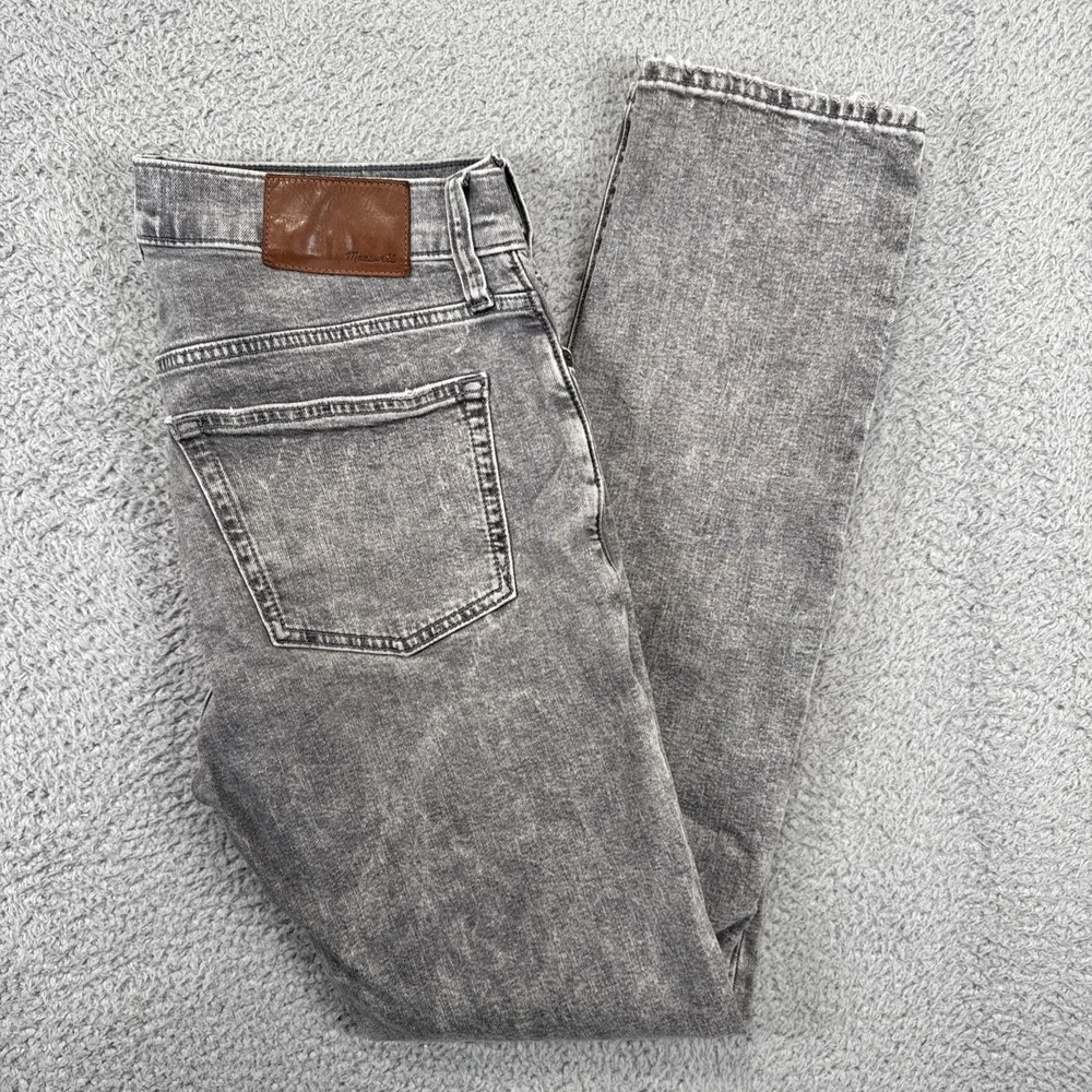 Madewell Jeans Mens 30x32 (32x31)  Gray Slim‎ Straight Distressed Denim Stretch
